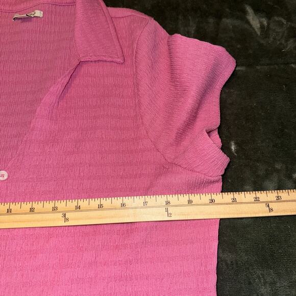 American Eagle AE Smocked Button-Front Polo Mini Dress Women's Plus Sz 2XL Pink - Picture 6 of 8